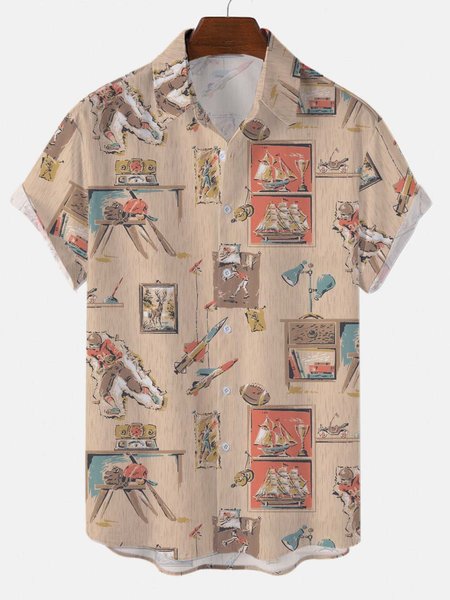

Glory Days Casual Short Sleeve Shirts, As picture, Short Sleeves Shirts