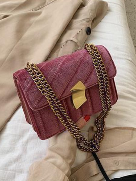 

Vintage Metallic Geometric Velvet Crossbody Bag, Pink, Women's Bags