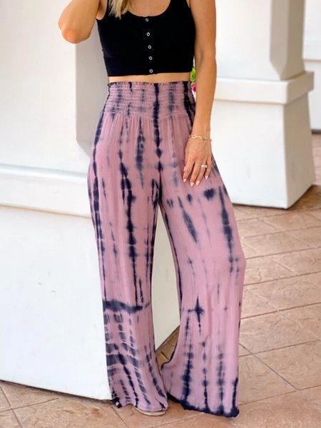 

Tie-dyed comfortable wide-leg pants, Multicolor, Pants