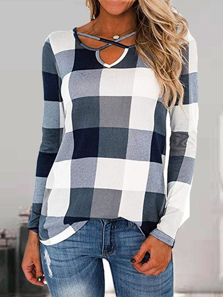 

Casual V Neck Regular Fit T-shirt, Gray, T-Shirts