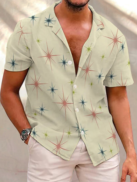 

Mid Century Modern Stars 1950s Colors Art Shirts & Tops, As picture, Short Sleeves Shirts