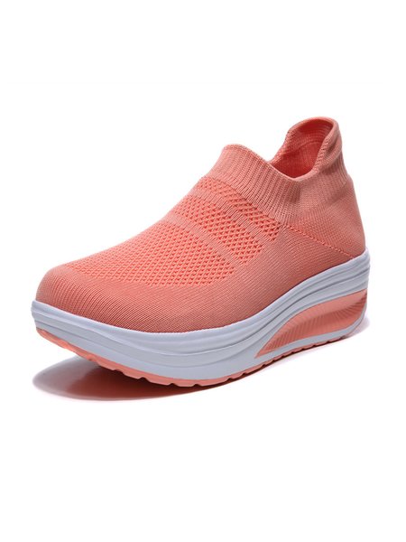 

Simple Plain Flying Knit Sneakers, Coral, Athletic & Casual Shoes