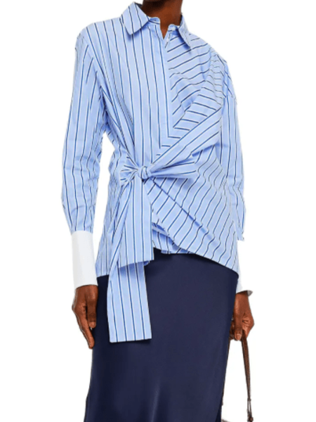 Spring Simple Regular Fit Long sleeve Work Formal Date Lightweight Tops, Stripe, Blouses and Shirts