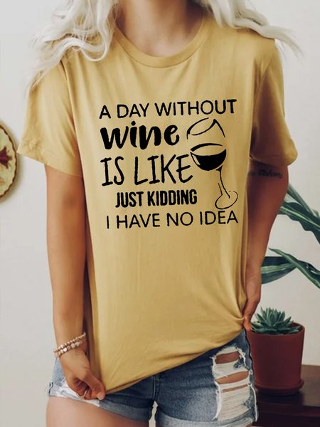 

Loosen Casual Shirts & Tops Graphic T-shirts For Women, Mustard, T-Shirts