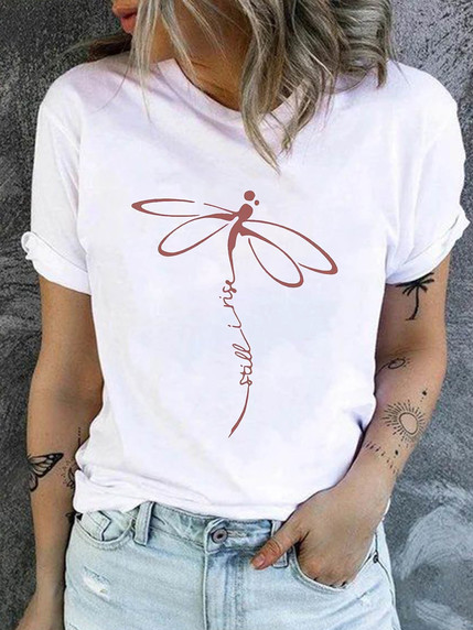 

Crew Neck Simple Cotton Blends Shirts & Tops, White, Tops