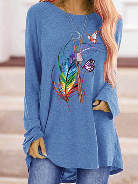 

Cotton Blends Shirts & Tops, Blue, Tops