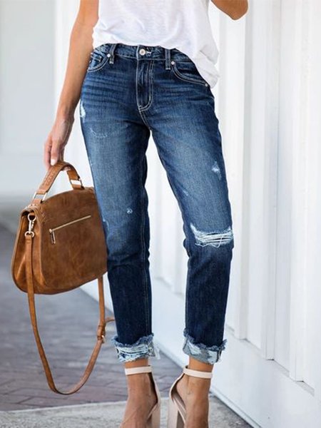 

Denim Casual Pants, Blue, Jeans
