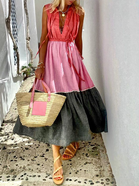 

Plus size Sleeveless Casual Dresses, Multicolor, Maxi Dresses