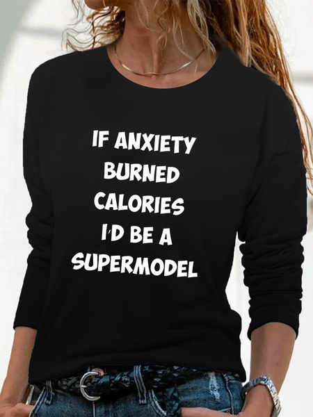 If Anxiety Burned Calories Funny Shirts Funny T Shirts, Black, T-Shirts