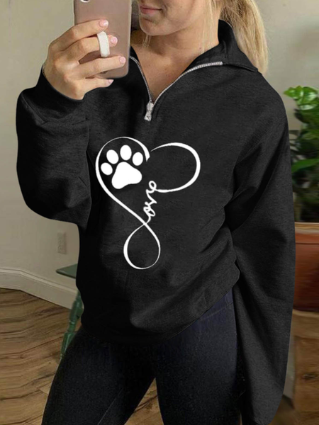 

Loosen Hooded Casual Sweatshirt, Black, Hoodies & Sweatshirts