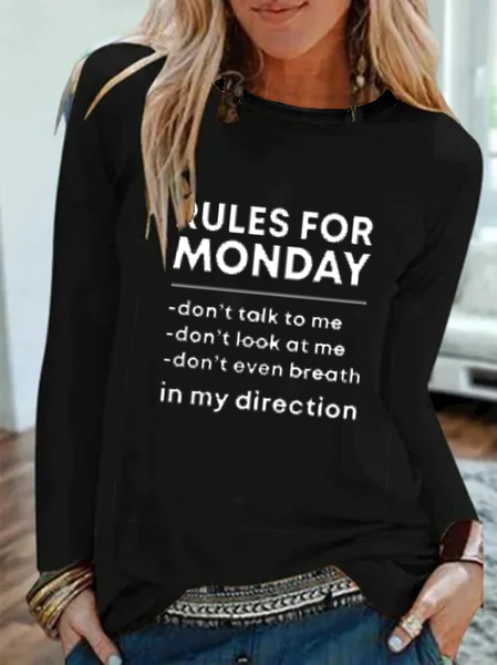 

Rules For Monday Funny Shirts Funny T Shirts, Black, T-Shirts