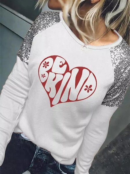 

Valentine's Day Sequins Guipure Shirts & Tops, White, Tops