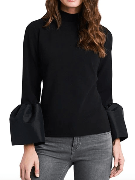 

Spring Long sleeve Plain Simple Work Formal Date Lightweight Tops, Black, Tops