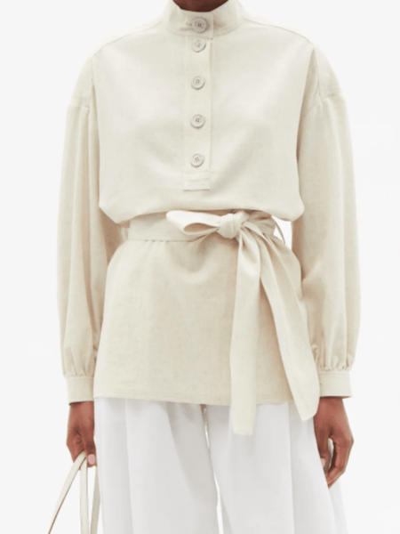 

Spring Long sleeve Casual Daily Household Stand Collar Tops, Apricot, Tops