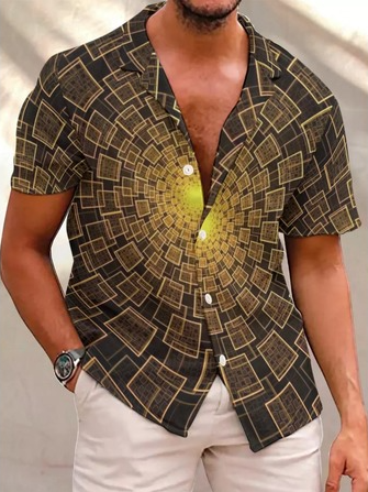

3D Graphic Print Vintage Shirts & Tops, As picture, Shirts