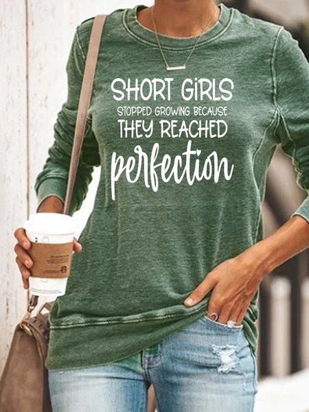 

Short Girl Funny Casual Sweatshirts, Green, Hoodies&Sweatshirts
