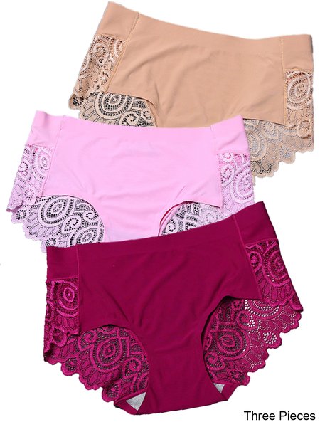 

Non-marking Lace Ice Silk Breathable Sexy Briefs, Color2, Underwear
