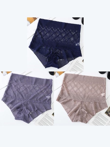 

High Waist Sexy Lace Transparent Mesh Comfortable Briefs, Color2, Panties