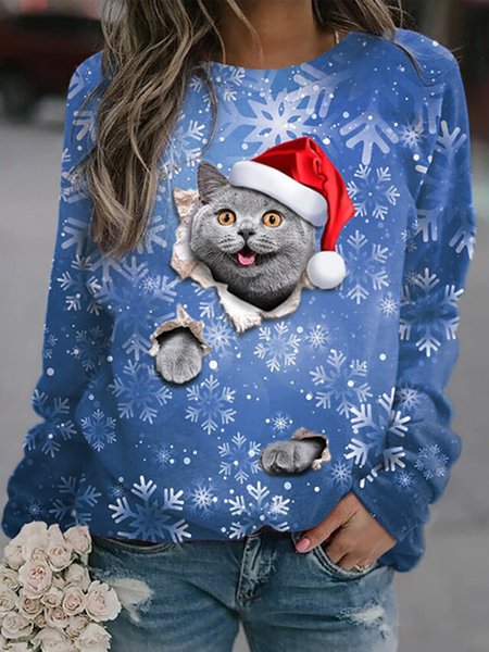 

Loosen Christmas Sweatshirt, Blue, Hoodies & Sweatshirts