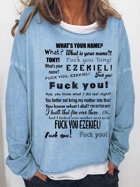 

Funny Crew Neck Loosen Sweatshirt, Light blue, Hoodies&Sweatshirts