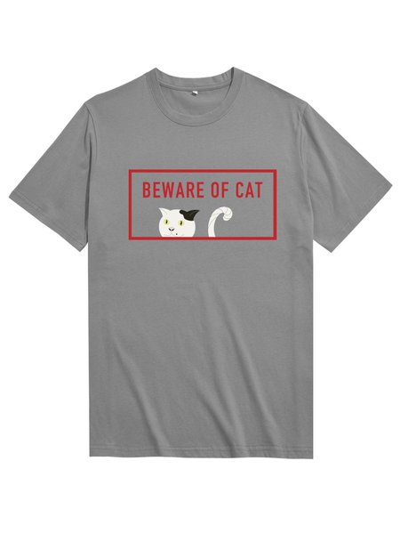 

Unocis Mr. White Beware Of Funny Cotton Short Sleeve Shirts & Tops, Gray, T-shirts