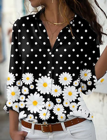 

Color Block Loosen Vintage T-shirt, Multicolor, Blouses & Shirts
