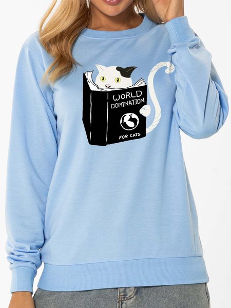 

Unocis Mr. White Fun Print Round Neck Sweatshirt, Blue, Sweatshirts