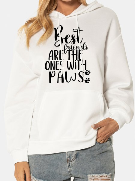 

Unocis Funny Printed Long Sleeve Hoodie, White, Hoodies