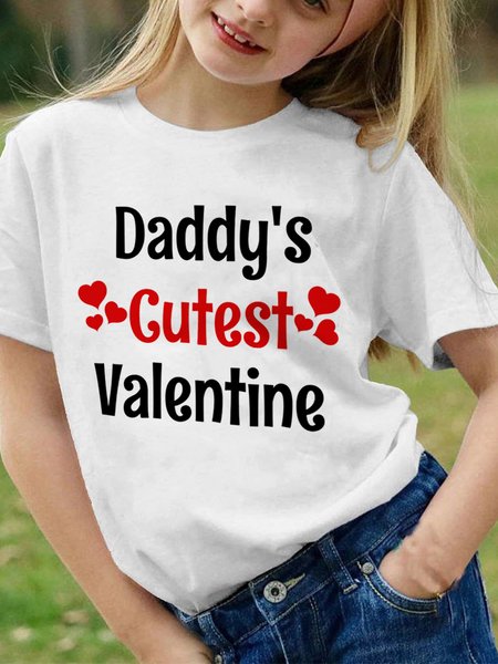 

Valentine Kids Short Sleeve Cotton T-Shirt, White, Kids