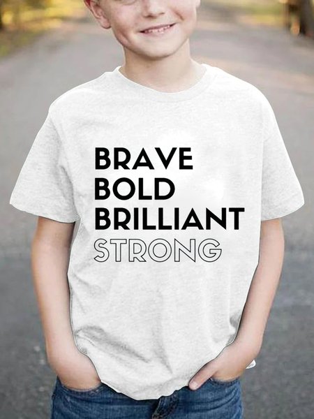 

Funny Kids Short Sleeve Cotton T-Shirt, White, Kids