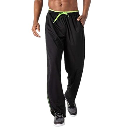 

Casual Jogging Sweatpants Zipper Pocket Breathable Home Pants, Black, Pants