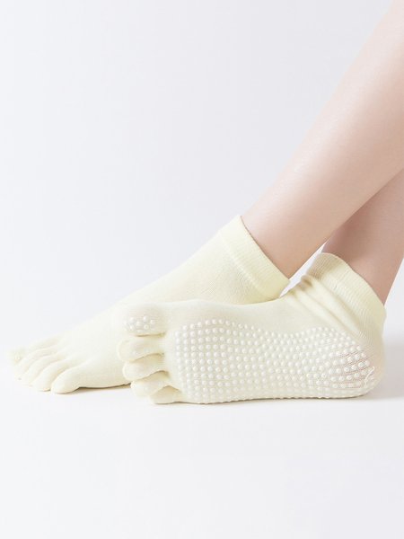 Yoga Non-slip Five-finger Socks, Light yellow, Socks
