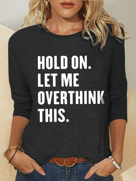 

Casual Letter Regular Fit Shirts & Tops, Black, Tops