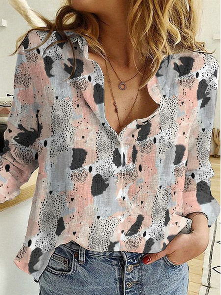

Leopard Print Casual Shirt Collar Long Sleeve Shirts, Shirts & Blouses