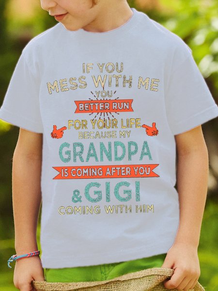 

If We Get In Trouble It's My Grandpa's Fault Youth T-shirt, White, Kids