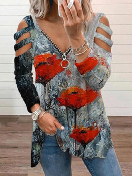 

Loosen Cartoon Vintage Shirts & Tops, Red, Tops