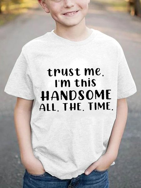 

Funny Kids Short Sleeve Cotton T-Shirt, White, Kids