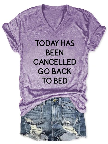 

Funny Today Has Been Cancelled Letter T-shirt, Purple, T-shirts