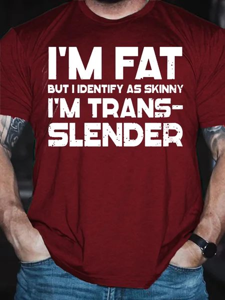 

I'm Fat But I Identify As Skinny Funny T-shirt, Red, T-shirts