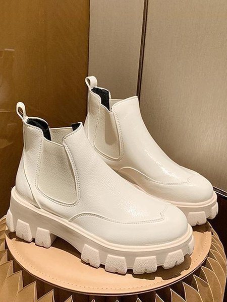 

Vintage Platform Chelsea Boots, White, Boots