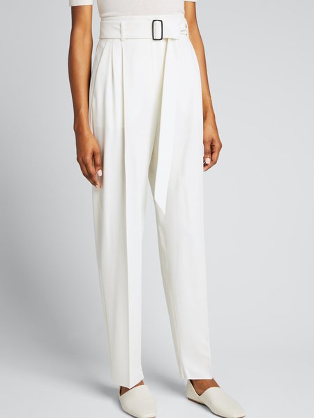 

Work Solid Regular Fit Casual Pants, White, Cropped Pants
