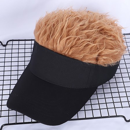 

Men's Wig All-in-one Hat Baseball Cap, Brown, Hats