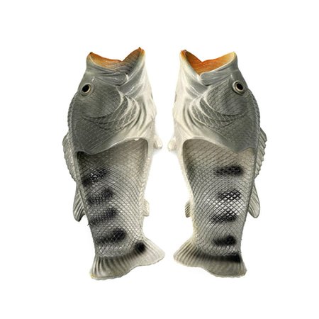 

Men's Funny Fish Beach Slippers, Gray, Flats & Loafers