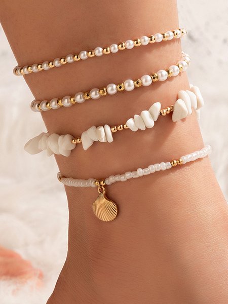 

Beach Pearl Shell Anklet, As picture, Anklets