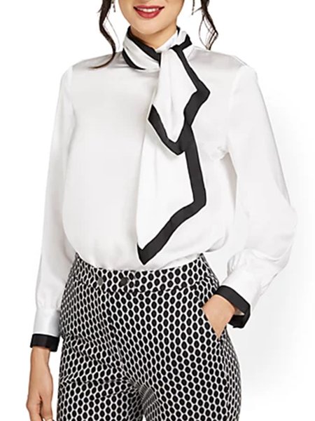 

Daily Long Sleeve Regular Fit Solid Top, White, Tops