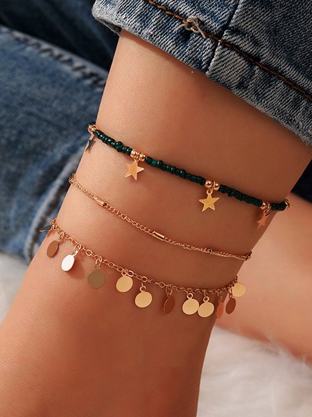 

Beach Metallic Star Anklet, As picture, Anklets