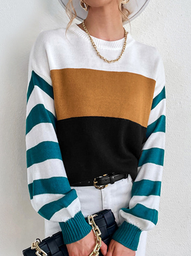 

Yarn/Wool Yarn Casual Crew Neck Sweater, Multicolors, Sweaters