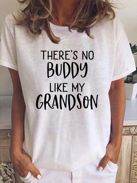 

There's No Buddy Like My Grandson Cotton T-shirt, White, Matching Tee