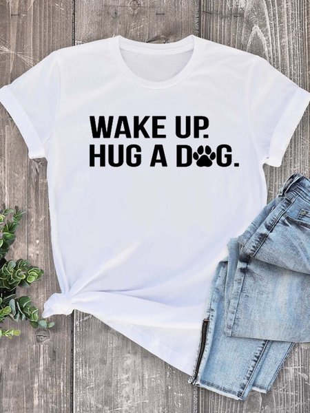

Funny Dog Casual Tops, White, T-shirts