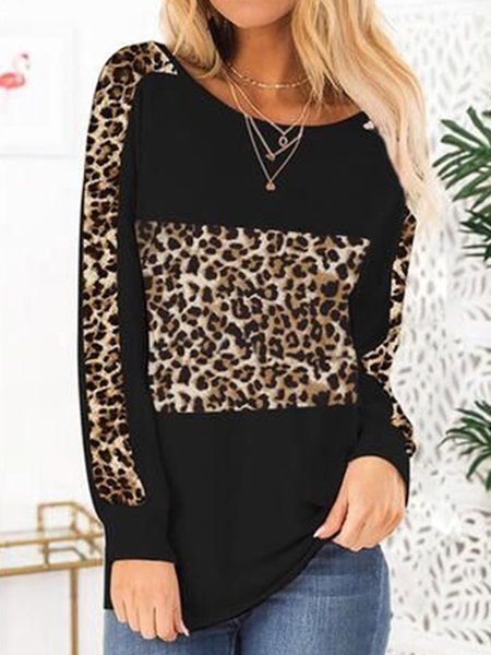 

Casual Leopard Crew Neck Long Sleeve Sweatshirts, Hoodies & Sweatshirts